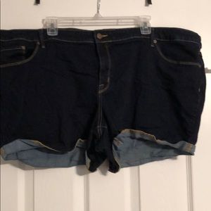 Dark wash blue jean shorts
